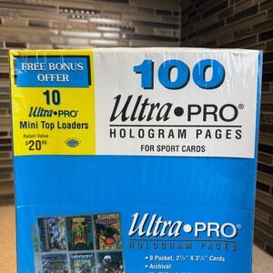 NEW Ultra Pro 100ct 2.5" x 3.5" Hologram 9-Pocket Sport Cards Pages Sealed